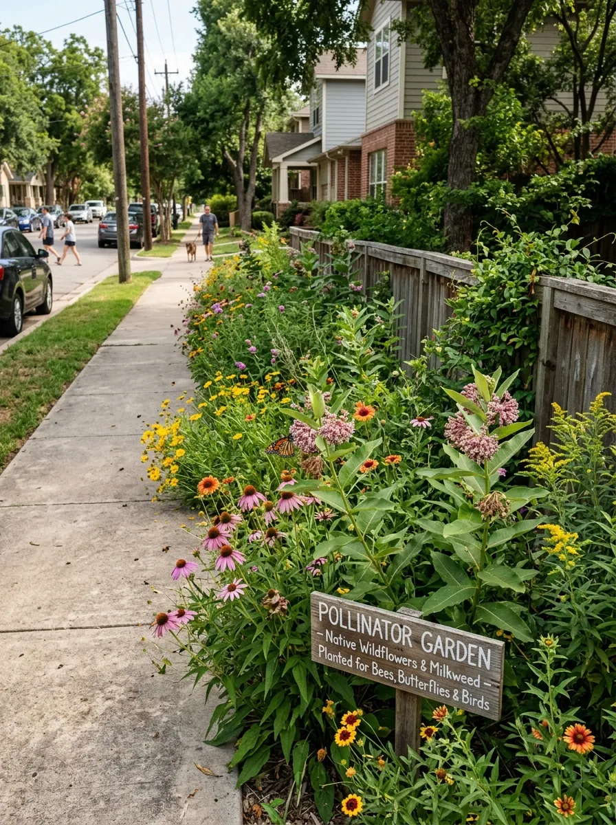 Blooming wildflower meadow restored for pollinator habitat