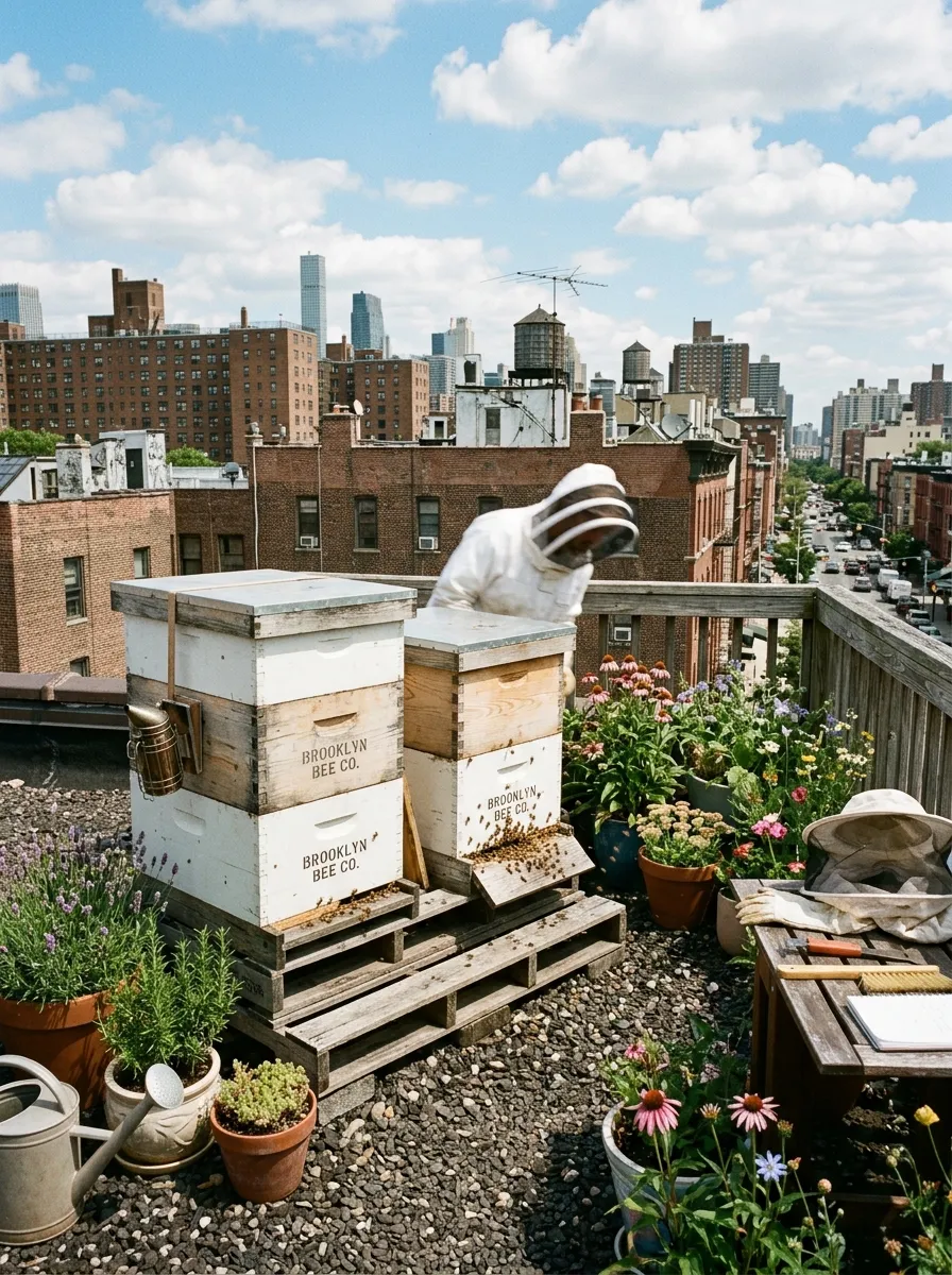 Urban pollinator garden with native flowering plants
